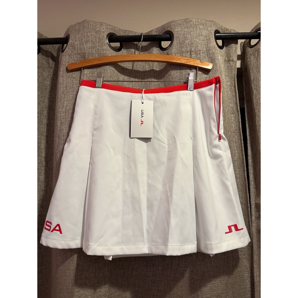 Nwt Women's J. Lindeberg Usa White And Red Skort